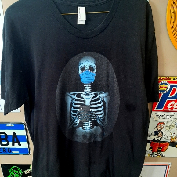 American Apparel Other - Black T-shirt with skeleton image limited edition 2020 large
